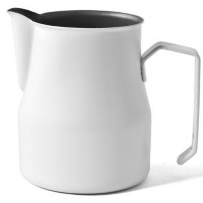 Džezva na zpěnění mléka 0,75 l z nerezové oceli s povrchovou úpravou Teflon Bílá