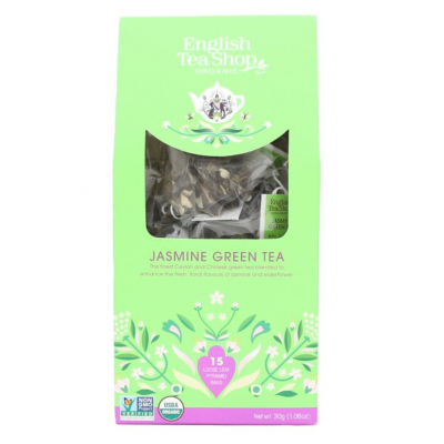 english Tea Shop zelený čaj s jasmínem 15 biologicky odbouratelných pyramidových sáčků