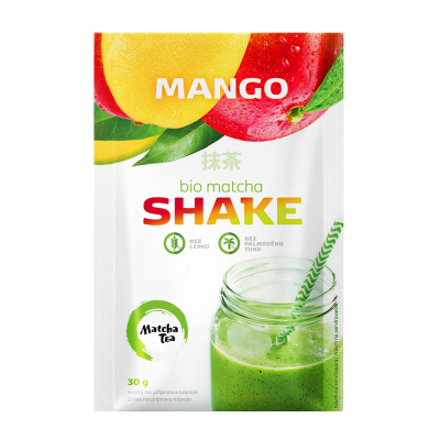 Matcha Tea shake mango + banán + meruňka v akci 9+1 Zdarma