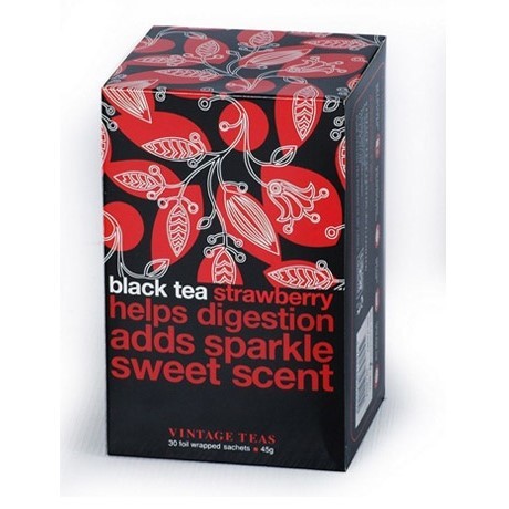 Vintage černý čaj s jahodou