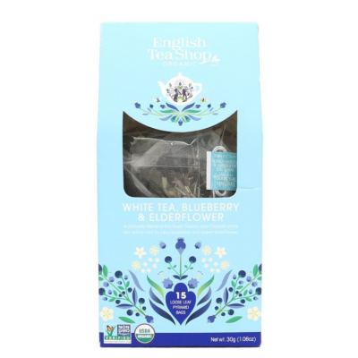 English Tea Shop Bílý čaj, borůvka a bezinka 15 biologicky odbouratelných pyramidových sáčků