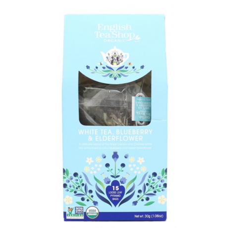 English Tea Shop Bílý čaj, borůvka a bezinka 15 biologicky odbouratelných pyramidových sáčků