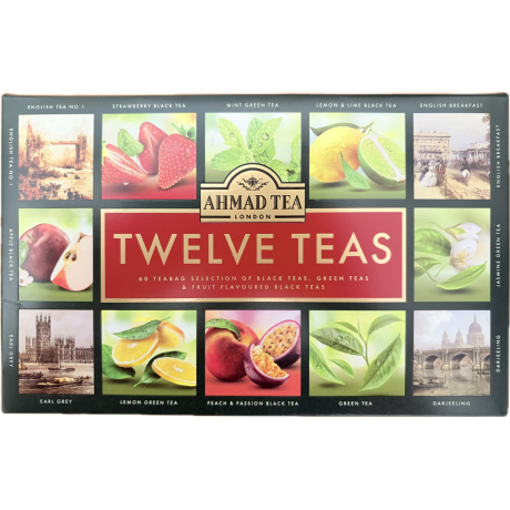 Ahmad Tea Twelve Teas 60 sáčků, výběr černých, zelených a ovocných čajů