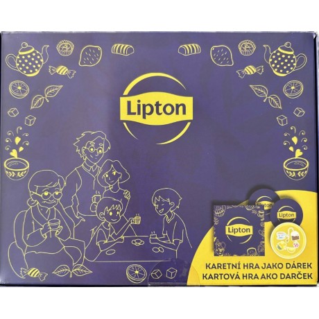 Lipton dárková sada s karetní hrou 70 sáčků- Earl grey, Yellow label
