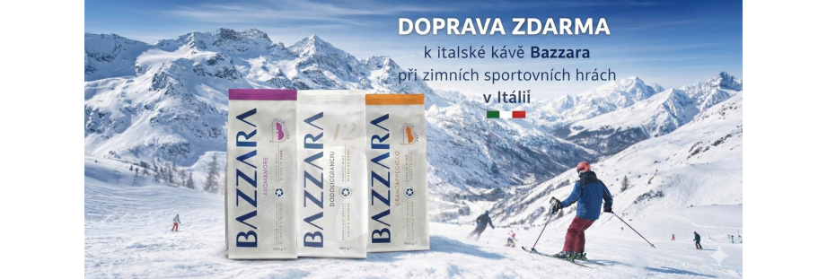 Bazzara - Italská káva s dopravou k zimním hrám v Itálii.